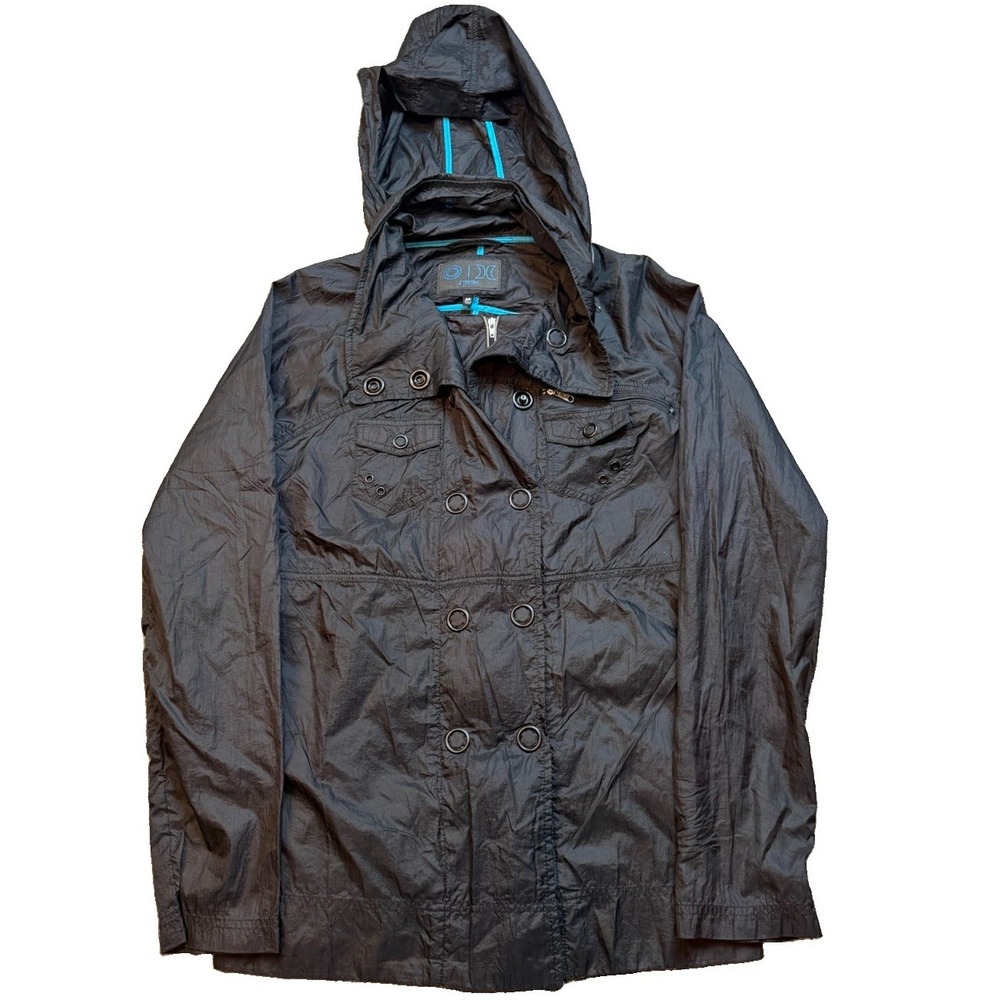Hurley Disney Tron Legacy Double Breasted Hooded Black Jacket Medium